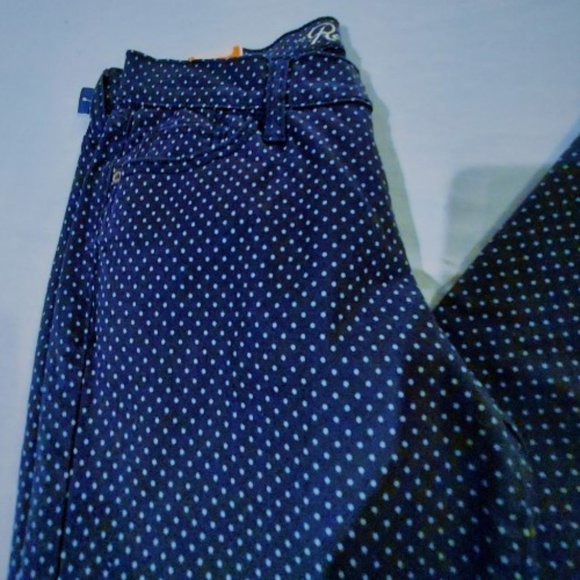 Old Navy Super Skinny Lower Rise Rockstar Navy Polka Dot Jeans Size 8R NWT - Picture 1 of 6